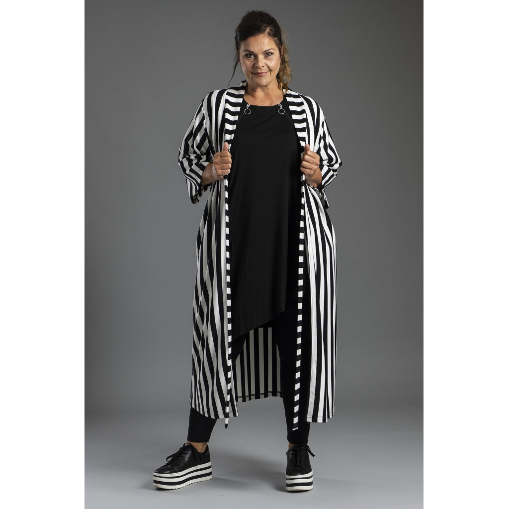 Gozzip Woman Maria Cardigan Cardigan Black/White stripe