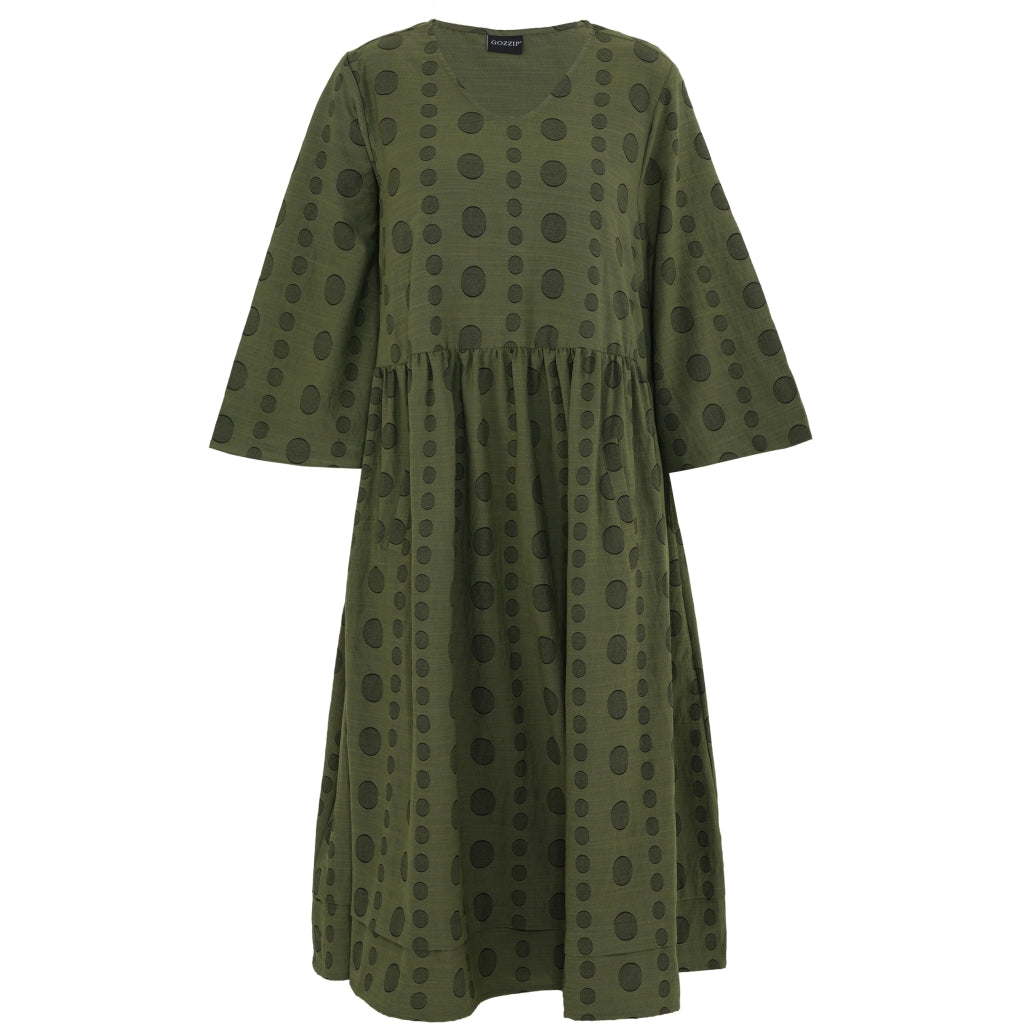 Gozzip Woman Yasemin Dress Dress Army Green